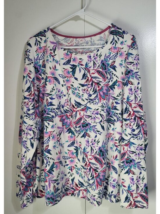 Appleseed's Tops - Appleseed's Women's 2XL Long Sleeve Shirt Floral Print Cottagecore Mature